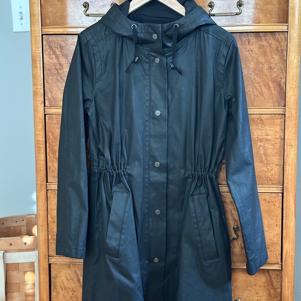 Eileen Fisher organic cotton waxed hoodie Coat NWT